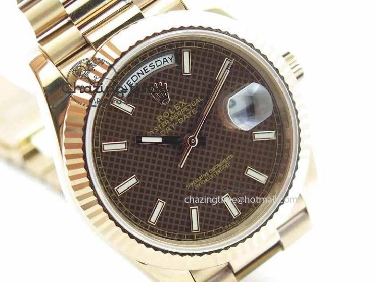 RG On 228239 Day-Date Edition Brown RG 40mm President A3255 Noob Bracelet Best 1:1 Dial 0407